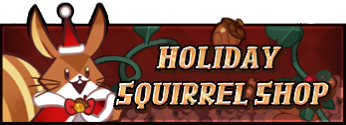 An ad for the Holiday Squirrel Shop