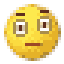 A confused looking emoji